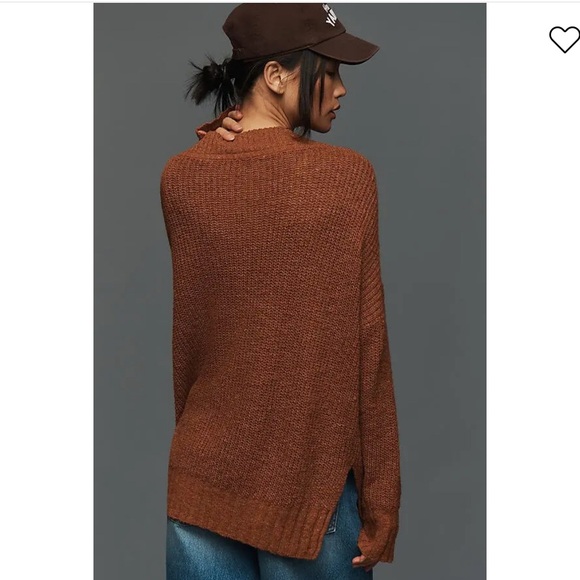 NWT Anthropologie PILCRO Slouchy V-Neck Sweater - Brown size small - Picture 3 of 11